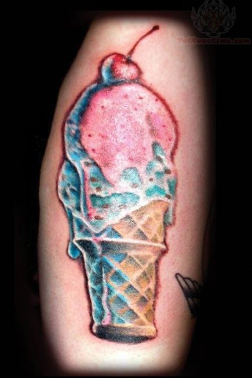 Icecream Cone Tattoo Color